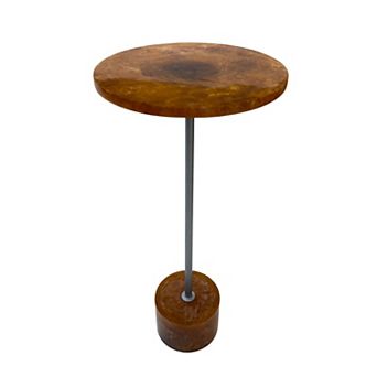 Carolina Chair & Table Pedestal Accent Table with Round Top and Metal Base