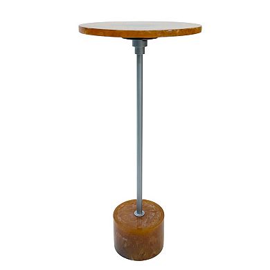 Carolina Chair & Table Pedestal Accent Table with Round Top and Metal Base