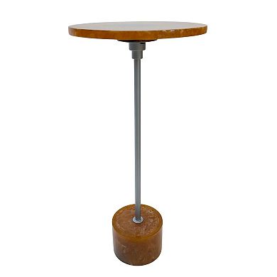 Carolina Chair & Table Pedestal Accent Table with Round Top and Metal Base