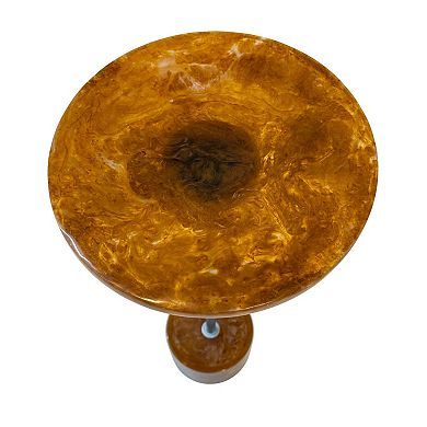 Carolina Chair & Table Pedestal Accent Table with Round Top and Metal Base