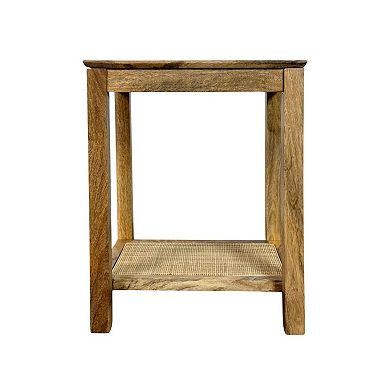 Carolina Chair & Table Wood & Cane Round End Table