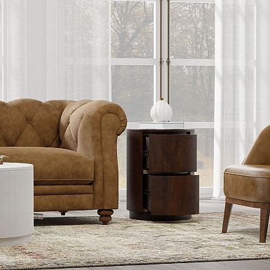 Carolina Chair & Table Kingston 2-Drawer Round Nightstand