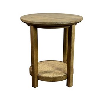 Carolina Chair & Table Cane Shelf Round End Table