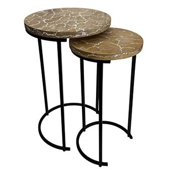 Carolina Chair & Table Electrified Wood Round Nesting Table 2 pc Set