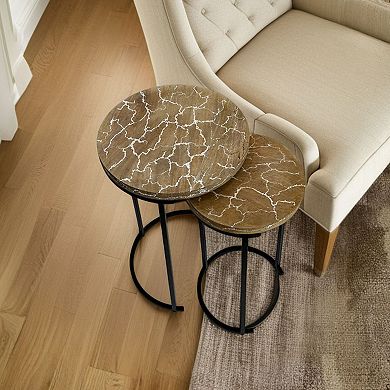 Carolina Chair & Table Electrified Wood Round Nesting Table 2-pc. Set