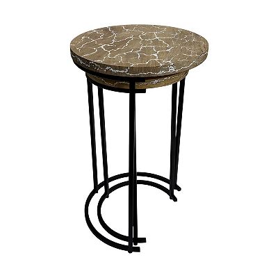 Carolina Chair & Table Electrified Wood Round Nesting Table 2-pc. Set