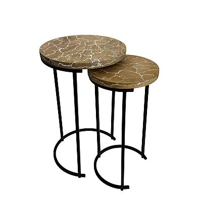 Carolina Chair & Table Electrified Wood Round Nesting Table 2-pc. Set