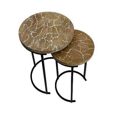 Carolina Chair & Table Electrified Wood Round Nesting Table 2-pc. Set