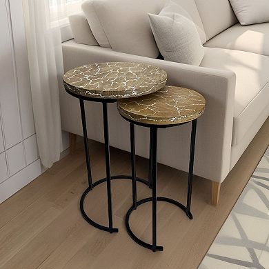 Carolina Chair & Table Electrified Wood Round Nesting Table 2-pc. Set