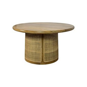 Carolina Chair & Table Cane Drum Base Round Coffee Table