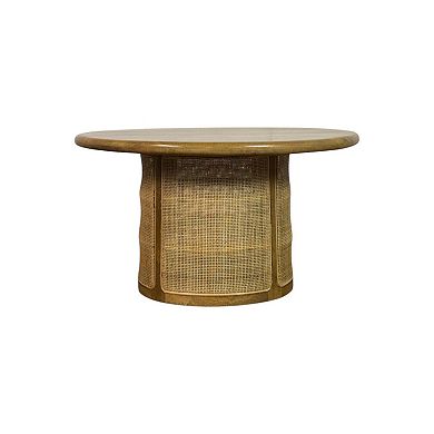 Carolina Chair & Table Cane Drum Base Round Coffee Table