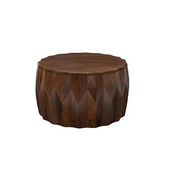Carolina Chair & Table Mango Wood Faceted Round Coffee Table