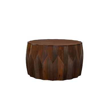 Carolina Chair & Table Mango Wood Faceted Round Coffee Table