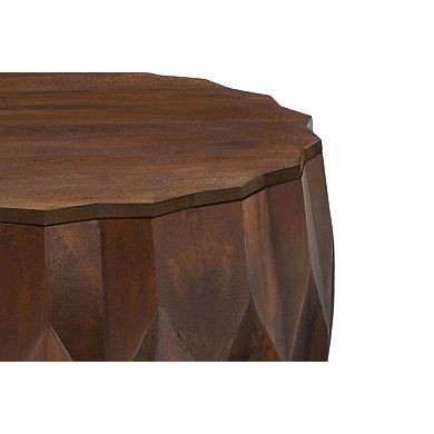 Carolina Chair & Table Mango Wood Faceted Round Coffee Table