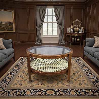 Carolina Chair & Table Glass Top & Cane Bottom Coffee Table