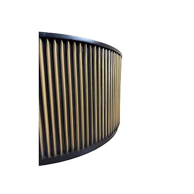 Carolina Chair & Table Brass Groove Round Coffee Table