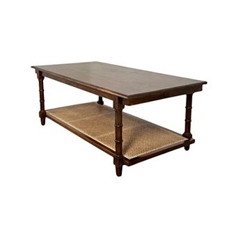 Carolina Chair & Table Chesterfield Wood & Cane Coffee Table