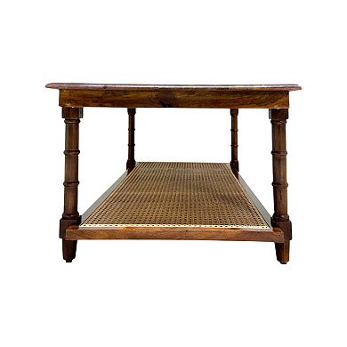 Carolina Chair & Table Chesterfield Wood & Cane Coffee Table
