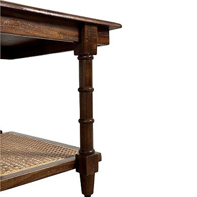 Carolina Chair & Table Chesterfield Wood & Cane Coffee Table