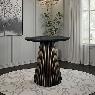 Carolina Chair & Table Brass Groove Round Dining Table