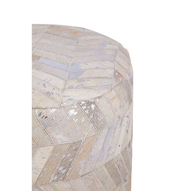 Carolina Chair & Table Leather Chevron Ottoman