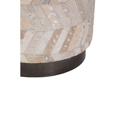 Carolina Chair & Table Leather Chevron Ottoman