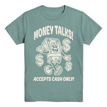 Boys 6-20 Money Talks Cash Only Graphic Tee