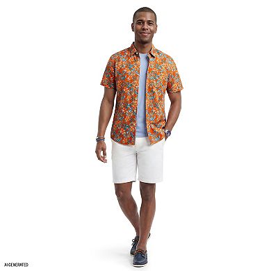 Men's IZOD Short Sleeve Chambray Button-Down Shirt