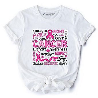 Breast Cancer Awareness Ribbon T-Shirt, In October We Wear Pink Support Tee