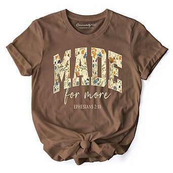 Made For More Ephesians 2:10 Floral Faithful Christians T-Shirt, Jesus Bible Verse Tee