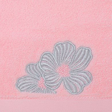 Hand Towels Set of 2 Embroidered Floral Pattern Decorative Towel Cotton Absorbent Hand Towel 14"x31"