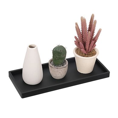 Silicone Bathroom Tray, 12" x 5" Jewelry Organizer Dish for Soap Dispenser, Coin, Key