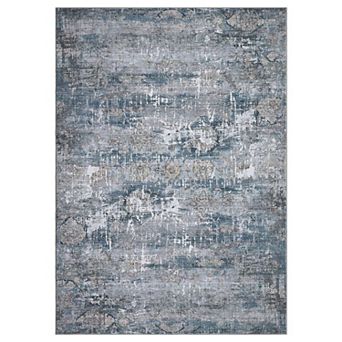 Garvee Machine Washable Boho Vintage Area Rug Non Slip Bordered Throw Carpet for Living Room