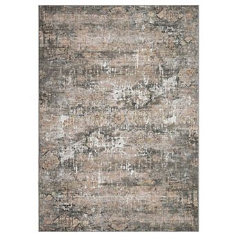 Garvee Machine Washable Boho Vintage Area Rug Non Slip Bordered Throw Carpet for Living Room