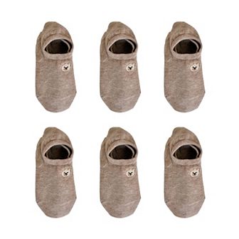 Women's 6 pk Cute Bear Embroidered No-Show Socks