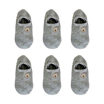 Women's 6 pk Cute Bear Embroidered No-Show Socks