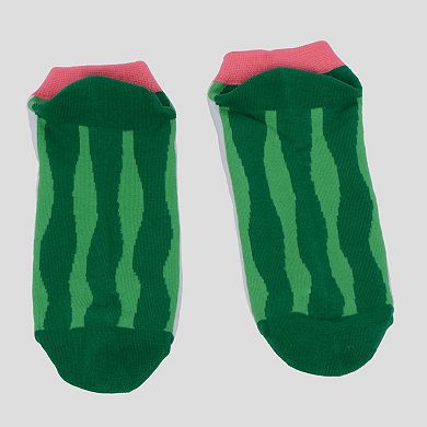 Women's Fruit Print No Show Socks Breathable Cotton 6pk