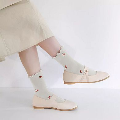 Women's Summer Floral Ruffle-Edge Ankle Socks 5Pk
