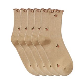 Women's Summer Floral Ruffle-Edge Ankle Socks 5 pk