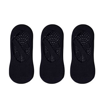 Women's 3-Pack Ballet Style Grip Socks with Crisscross Elastic and Non-Slip Soles