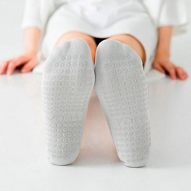 Women's 2-Pack Toe Grip Ballet Socks with Crisscross Elastic Bands and Soft Stretch Knit
