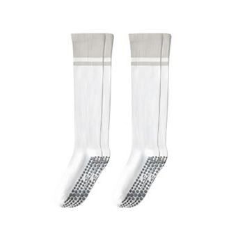 Women's 2-Pack Knee High Grip Socks with Ribbed Texture and Anti-Slip Soles for Studio Workouts