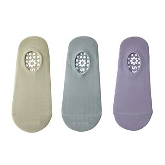 Women's 3-Pack Ballet Cut Grip Socks with Non-Slip Sole Design for Pilates and Indoor Movement