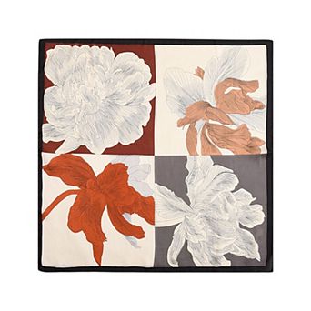 Women's Large Floral Print Square Scarf with Silky Fabric Lightweight Versatile Fashion Accessory