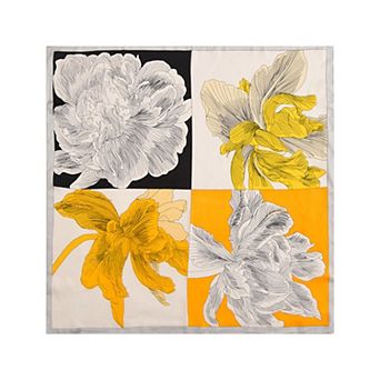 Women's Large Floral Print Square Scarf with Silky Fabric Lightweight Versatile Fashion Accessory