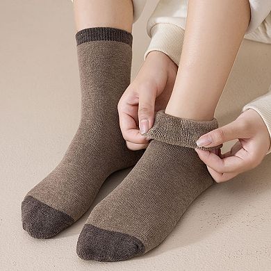 Women's 3 - Pack Colorblock Crew Socks with Soft Knit Fabric and Reinforced Heel and Toe