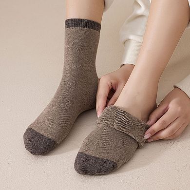 Women's 3 - Pack Colorblock Crew Socks with Soft Knit Fabric and Reinforced Heel and Toe