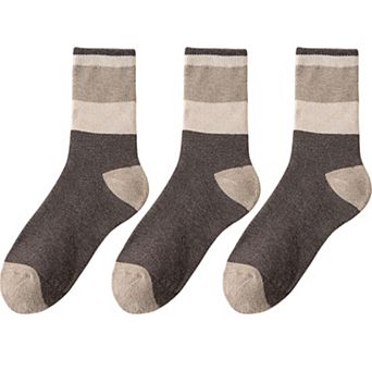 Women's 3 - Pack Colorblock Crew Socks with Soft Knit Fabric and Reinforced Heel and Toe
