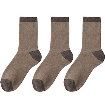 Women's 3 - Pack Colorblock Crew Socks with Soft Knit Fabric and Reinforced Heel and Toe