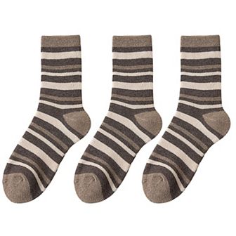 Women's 3 - Pack Colorblock Crew Socks with Soft Knit Fabric and Reinforced Heel and Toe